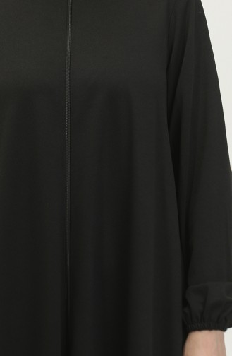 Zippered Double Mevlana Abaya 2029-01 Black 2029-01