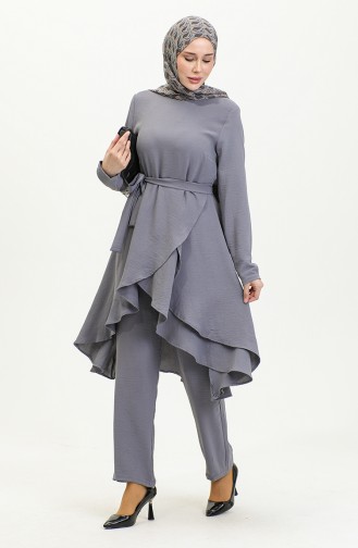 Asymmetric Cut Aerobin Hijab Suit Brc1311 1311-03 Gray 1311-03