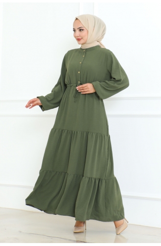 Afra Kleid Mit Spitzendetail 0001-01 Khaki 0001-01