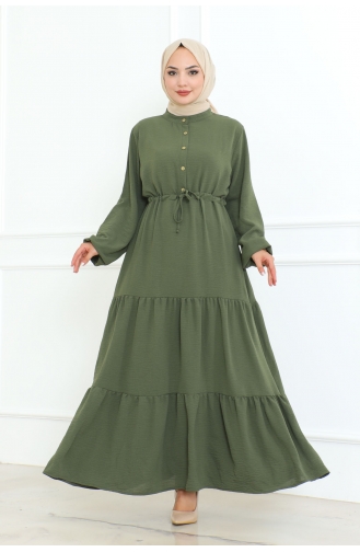 Afra Kleid Mit Spitzendetail 0001-01 Khaki 0001-01