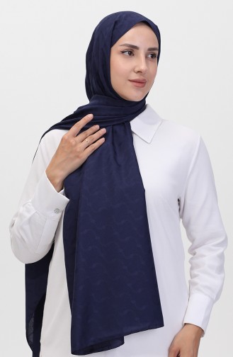 Madame Mary İvy Jacquard Shawl 19088-05 Navy Blue 19088-05