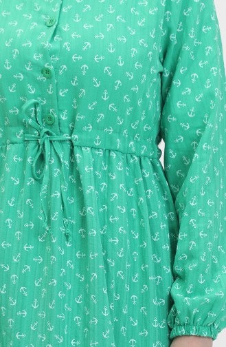 Anchor Patterned Dress 0400-06 Green 0400-06