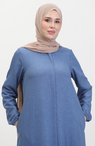 Abaya Avec Poches 24017-06 Indigo 24017-06