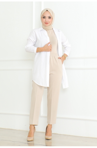 Dabil Crepe Pocket Laced Carrot Trousers 301-01 Beige 301-01