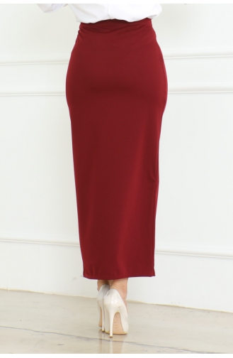 Skuba Waist Elastic Pencil Skirt 401-02 Claret Red 401-02