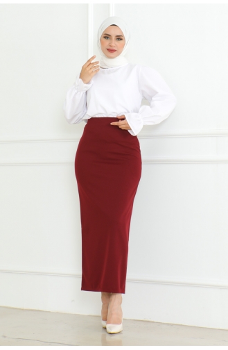 Pencil Skirt 0042-02 Claret Red 0042-02