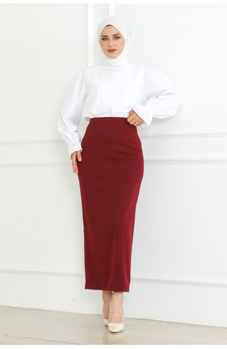 Pencil Skirt 0042-02 Claret Red 0042-02