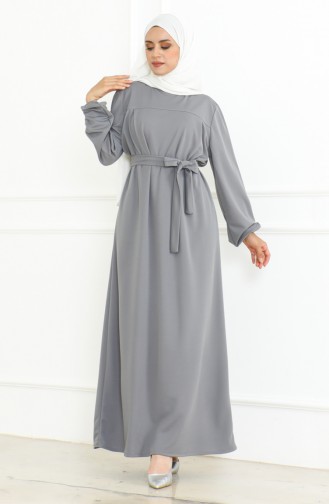 Belted Sports Dress 3028-04 Gray 3028-04