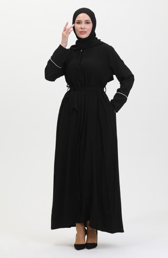 Stone Detailed Dress With Shawl 25Y9011-01 Black 25Y9011-01