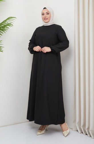 Robe Plaine Grande Taille 0714-01 Noir 0714-01