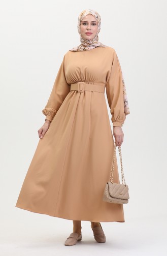 Gathered Waist Dress 8004-02 Mink 8004-02