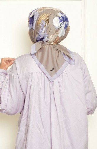 Orkide Bursa Silk Patterned Scarf Lilac Orkıdebursa00 069 00_069