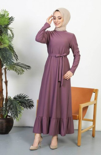 Kleid Mit Gürtel 0582-10 Flieder 0582-10