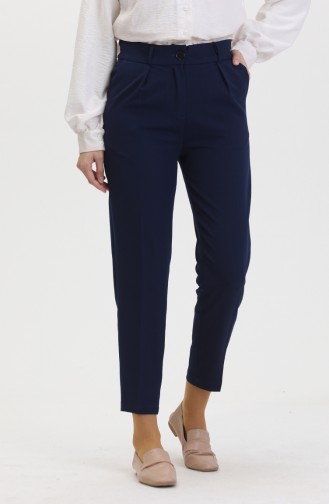 Pantalon Skinny Boutonné 8014-05 Bleu Marine 8014-05