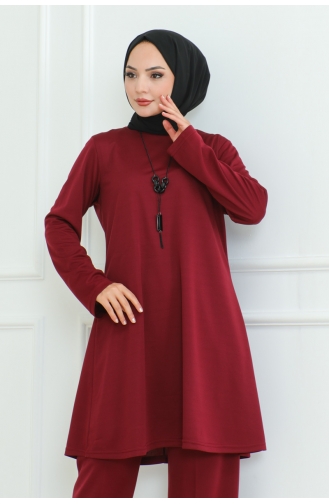 Costume Double Simple Et Élégant 107-02 Rouge Claret 107-02