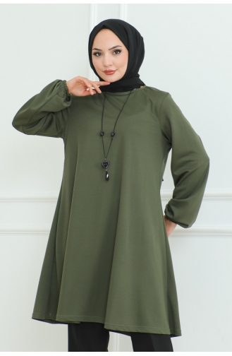 Simple Stylish Tunic 601-02 Khaki 601-02