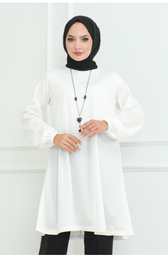 Simple Stylish Tunic 601-04 White 601-04