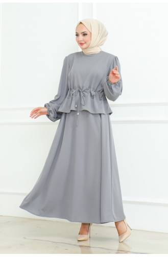 Ensemble Hijab Avec Jupe 2088-06 Gris 2088-06