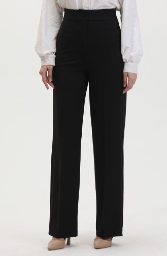 Buttoned wide Leg Trousers 8013-01 Black 8013-01