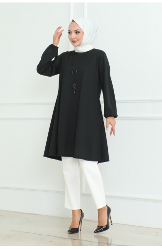 Oversized Crêpe Tuniek 0092-01 Zwart 0092-01