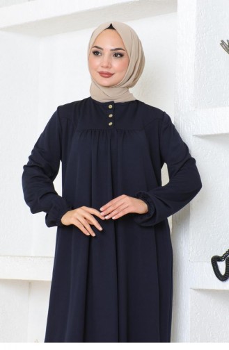 2085Mg Robe Hijab Sports Dress Navy Blue 17152