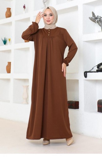 2085Mg Robe Hijab Sportjurk Bruin 17153