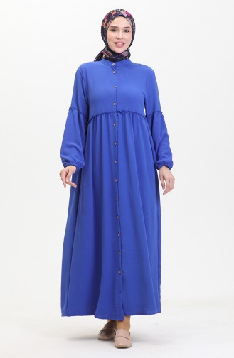 Prächtiges Kleid Mit Kragen Und Knöpfen 0457-06 Dunkelblau 0457-06