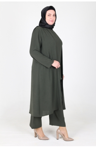 Arya Ayrobin Costume 3 Pièces Grande Taille 2615-05 Vert Foncé 2615-05