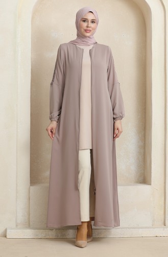 Seitliches Steinmuster Abaya 0464-08 Nerz 0464-08