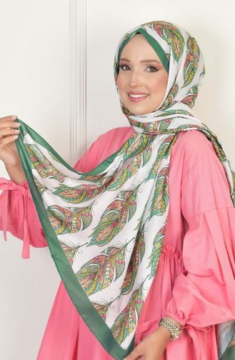 Gloria Soft Cotton Patterned Shawl Emerald Glorıasoft 052 052