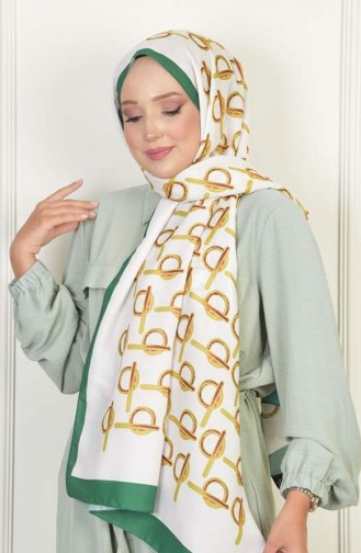 Monogram Soft Cotton Patterned Shawl Emerald Monogramsoft 052 052