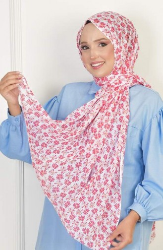 Cotton Patterned Shawl Pink Cotton00 0242 00_0242