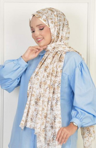 Cotton Patterned Shawl Caramel Cotton00 087 00_087