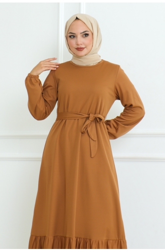 Kuzey Robe Mira Avec Ceinture 207-04 Camel 207-04