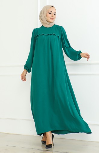 Aerobin Fabric Elastic Sleeve Dress 0465-06 Green 0465-06