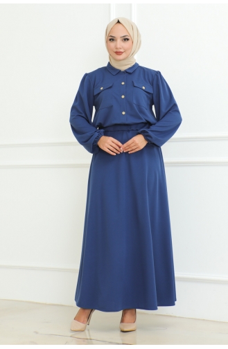 Ensemble Hijab Avec Jupe 2091-06 Indigo 2091-06