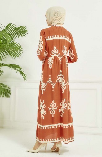 Tile Pattern Dress 4100-06 Orange 4100-06