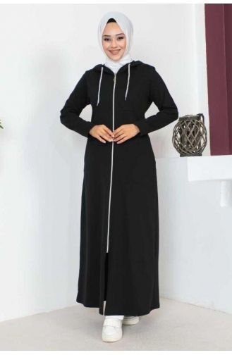 Hooded Hijab Abaya 2063-01 Black 2063-01