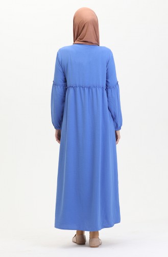 Prächtiges Kleid Mit Kragen Und Knöpfen 0457-07 Indigo 0457-07