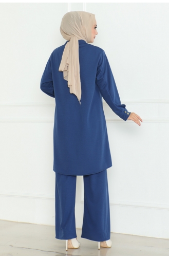 Plus Size Shirt Suit 2093-07 Indigo 2093-07