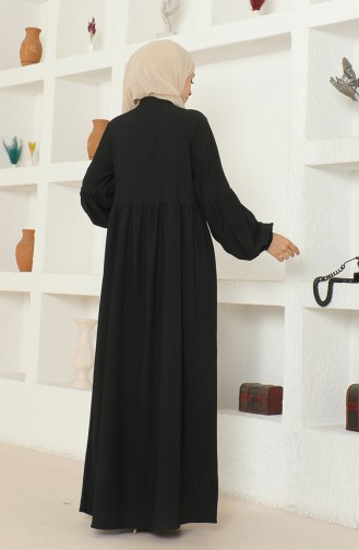 Bürümcük Abaya Col Juge En Tissu 1022-04 Noir 1022-04