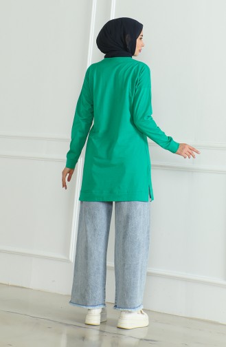 Casual Tuniek Met Vleermuismouwen 9126-08 Groen 9126-08