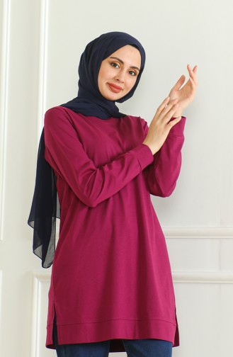 Slit Midi Tunic 9140-02 Plum 9140-02