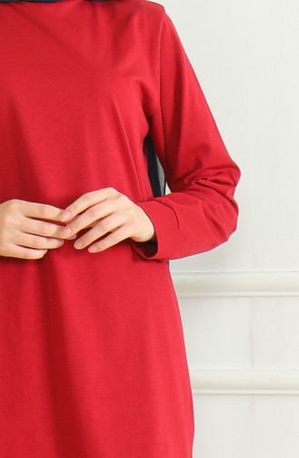 Slit Midi Tunic 9140-03 Burgundy 9140-03