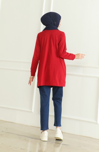 Yırtmaçlı Araboy Tunik 9140-03 Bordo