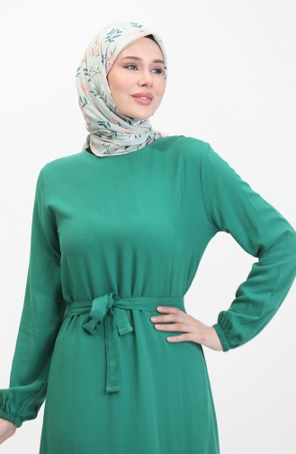 Belted Dress 0512-01 Emerald Green 0512-01