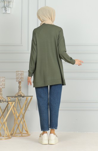 Slit Midi Tunic 9123-05 Khaki Green 9123-05