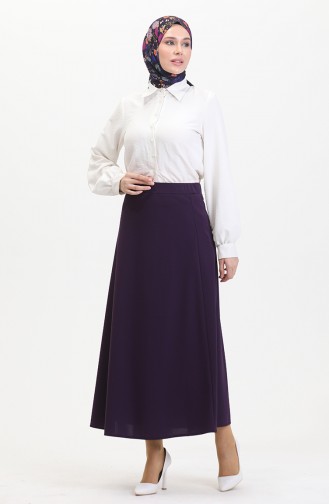 Elastic Waist Bell Skirt 3035-04 Purple 3035-04