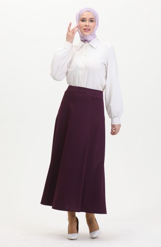 Elastic Waist Bell Skirt 3035-06 Plum 3035-06