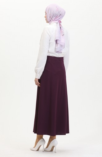 Elastic Waist Bell Skirt 3035-06 Plum 3035-06